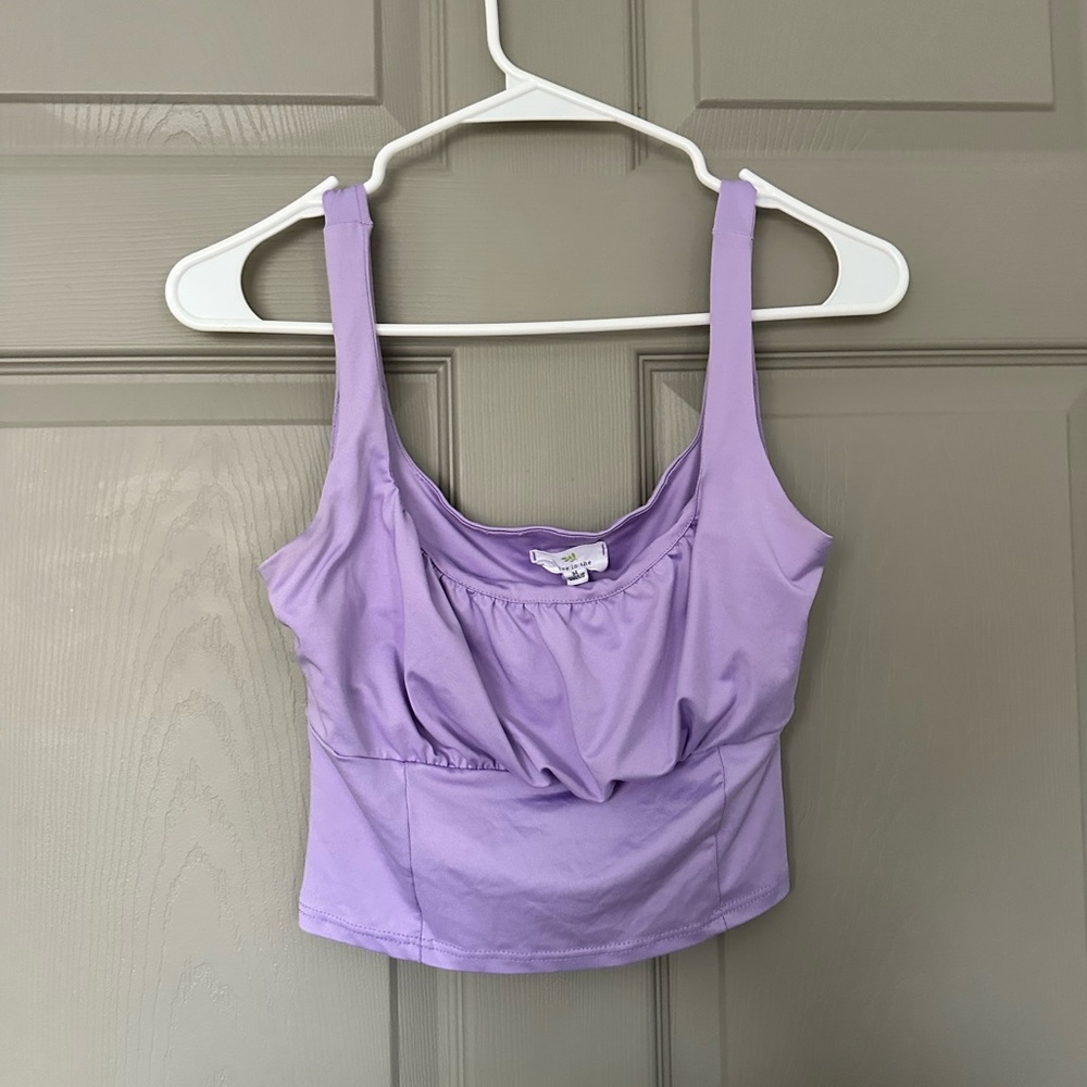 Lavender Scoop Neck Crop Top